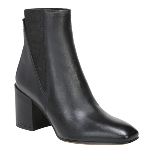 Franco Sarto Tieran Leather Ankle Boots Women's Black 8M MSRP $195 - Picture 1 of 16